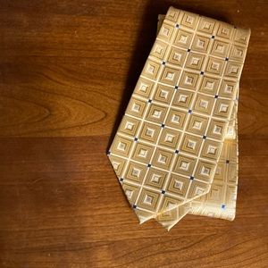 Croft and borrow gold silk tie